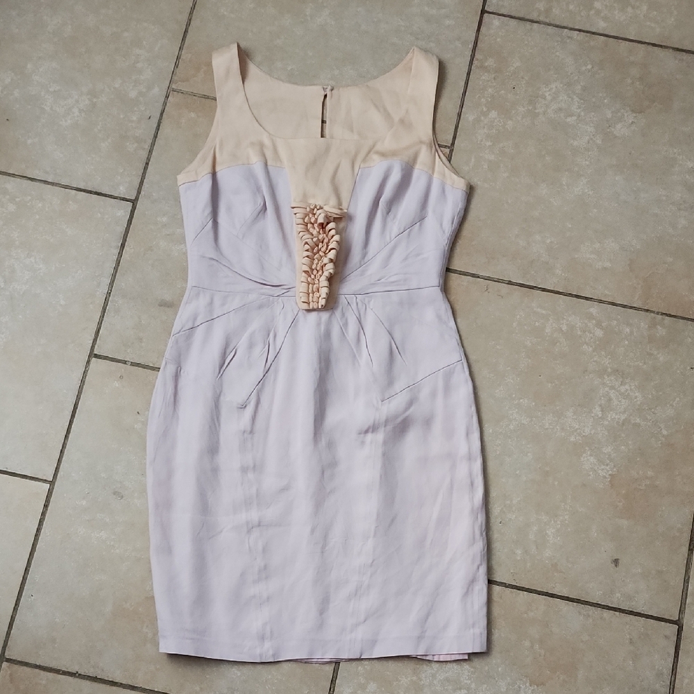 Valentino Elegant Cream and Lavender Dress Size Small